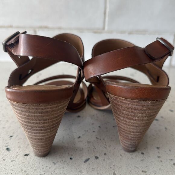 Lucky Brand Veneesha Women's Brown Leather Strappy Cone Heel Sandals Boho Size 5 - Picture 3 of 12